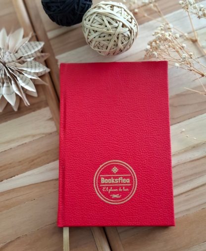 AGENDA BOOKSFLEA EMPASTADA DE CUERO (ROJO)