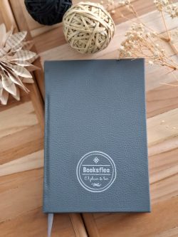 AGENDA BOOKSFLEA EMPASTADA DE CUERO (GRIS OSCURO)