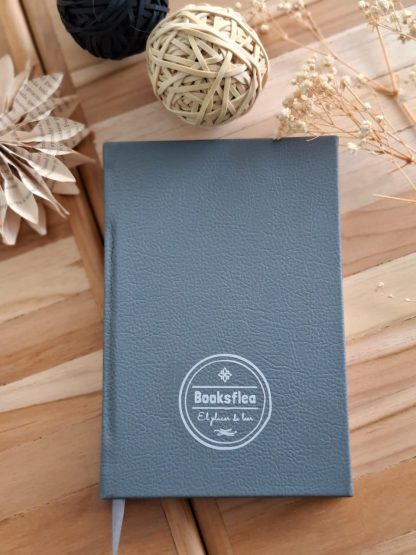 AGENDA BOOKSFLEA EMPASTADA DE CUERO (GRIS OSCURO)